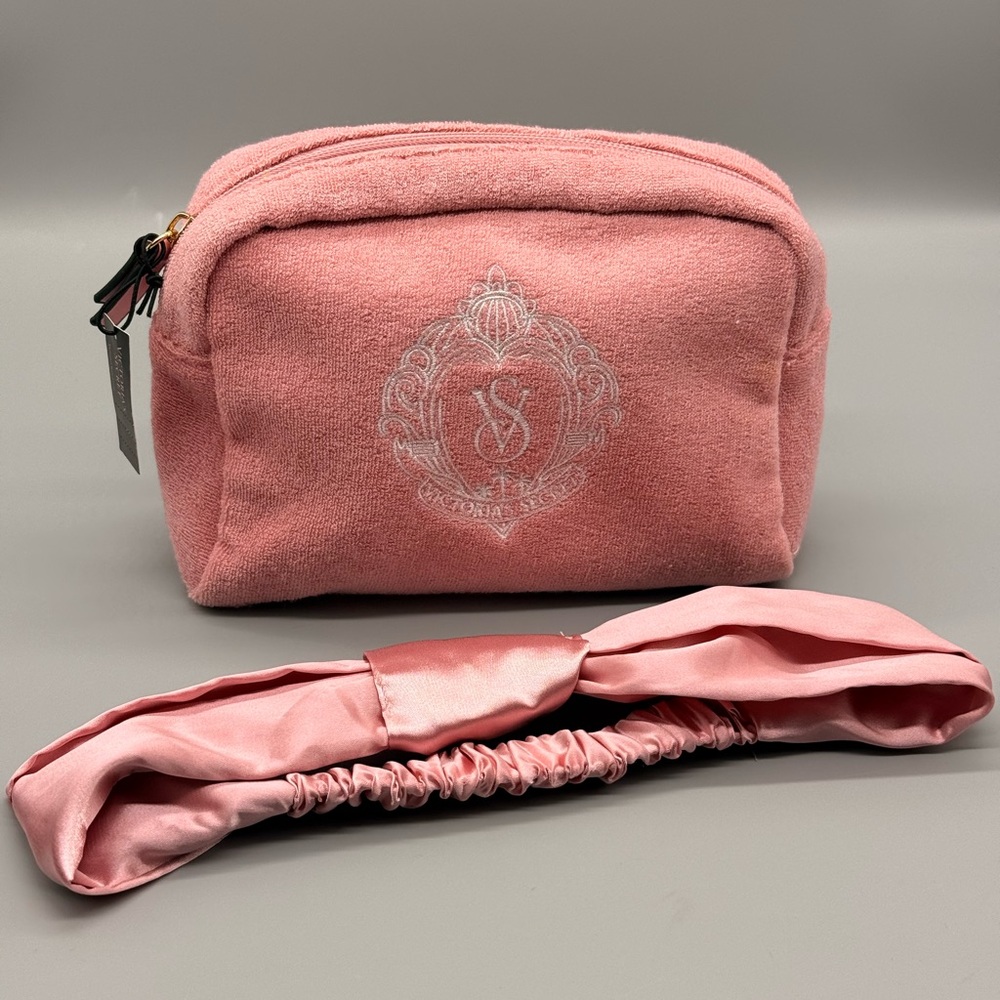 Victoria's Secret Blush Pink Cosmetic Bag with Headband